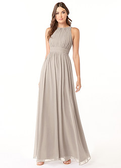 Azazie Luz Bridesmaid Dresses Frost A-Line Lace Chiffon Dress image3