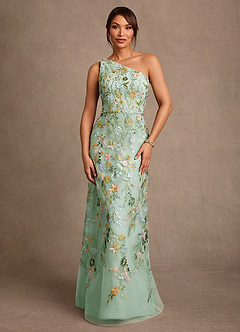 Azazie Bertie Mother of the Bride Dresses Agave A-Line Lace Dress image1