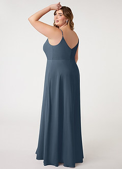 Azazie Daenerys 신부 들러리 드레스 A라인 쉬폰 플로어 길이 드레스 image11