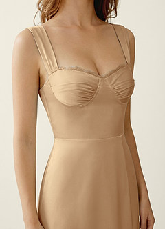 Dolce Vita Champagne Satin Lace Up Back Prom Dress image6