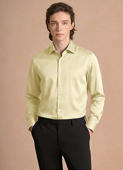 front Julian Lemon Sorbet Stretch Satin Dress Shirt