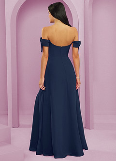 Barbie ♥ Azazie Bridesmaid Dresses Dark Navy A-Line Off the Shoulder Chiffon Convertible Dress image2