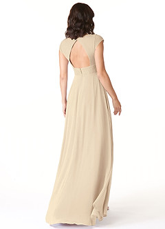Azazie Mckinley Bridesmaid Dresses A-Line Lace Chiffon Floor-Length Dress image4