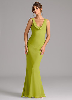 Azazie Rylina Bridesmaid Dresses Lemongrass Mermaid Pleated Chiffon Dress image1