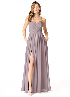 Azazie Cora Bridesmaid Dresses Dusk A-Line Pleated Chiffon Dress image1