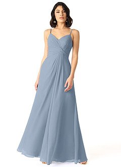 Azazie Aubrielle Final Sale Desert Rose A-Line Pleated Chiffon Dress image1