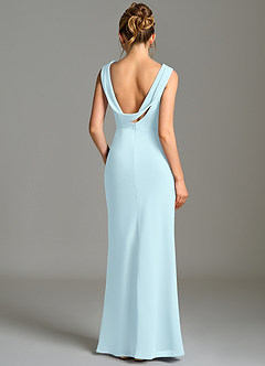Azazie Kieryn Bridesmaid Dresses Cloud Blue Mermaid Pleated Chiffon Dress image2
