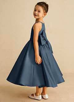 Azazie Sunray Flower Girl Dresses Neptune A-Line Spaghetti Strap Matte Satin Dress image4