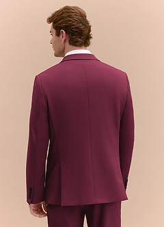 front James Burgundy Structured Stretch Suit Jacket