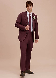 front Ethan Cabernet Refined Weave Suit