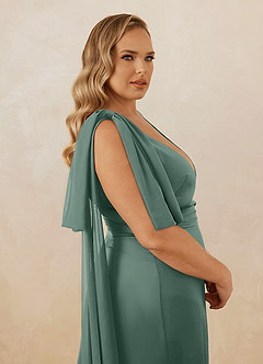Christian Siriano Bridal for Azazie 1011 Bridesmaid Dresses Eucalyptus Mermaid Bow Stretch Satin Dress image18