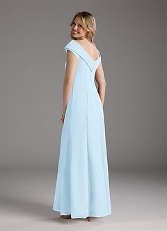Azazie Cupid Mother of the Bride Dresses Sky Blue A-Line Boatneck Lace Chiffon Dress image2