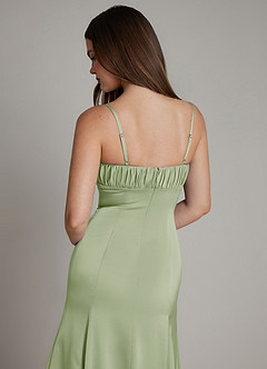 Azazie Avira Suknie dla druhen Syrena Satyna elastyczna Do ziemi Sukienka image4