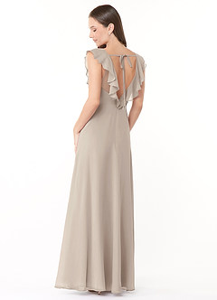 Azazie Yoko Bridesmaid Dresses Frost A-Line Ruched Chiffon Dress image4