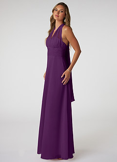 Azazie Fifi Bridesmaid Dresses Grape A-Line Strapless Chiffon Convertible Dress image5