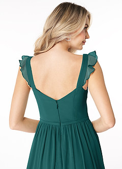 Azazie Stassie Bridesmaid Dresses Peacock A-Line Sweetheart Ruched Chiffon Dress image6