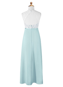Azazie Rana Junior Sea Glass A-Line Lace Chiffon Dress image6