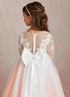 Azazie Elodie Flower Girl Dresses Ivory Sunset Ball-Gown Lace Dress image8