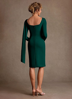 Azazie Merian Suknie dla Matki Panny Młodej Kolumna Pofałdowany Rozciągliwy Krep Długość do kolan Sukienka image2