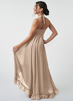 Azazie Hermione Junior Taupe A-Line Chiffon Dress image5