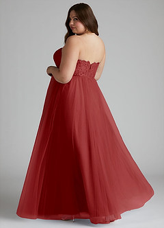 Azazie Roni Bridesmaid Dresses Rust A-Line Sweetheart Neckline Tulle Convertible Dress image10