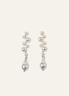 front Pearl Chandelier Earrings