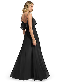 Azazie Jean Bridesmaid Dresses Black A-Line Chiffon Convertible Dress image2