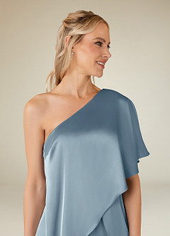 Azazie Hagretta Mother of the Bride Dresses Dusty Blue Jumpsuit/Pantsuit Stretch Satin Dress image6