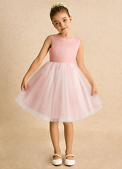 Azazie Esme Abiti da Ragazza di Fiori Abito Principessa in Tulle Fiocco Avorio Rosetta image6