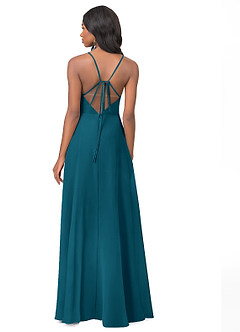 Azazie Everleigh Bridesmaid Dresses Ink Blue A-Line Sweetheart Pleated Chiffon Dress image3