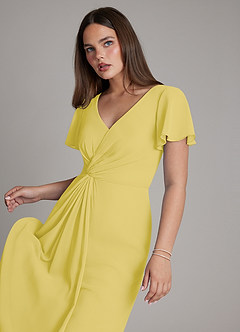 Azazie Kaya Final Sale Sky Blue A-Line Pleated Chiffon Dress image4
