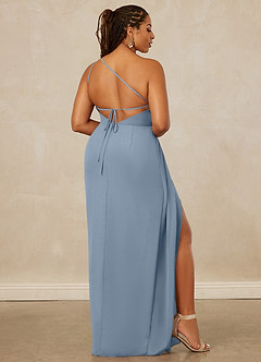 Christian Siriano Bridal for Azazie 1003 Brautjungfernkleider Etui One-Shoulder Chiffon Kleid Staubblau image9