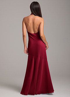 Azazie Lorena Bridesmaid Dresses Burgundy Mermaid Pleated Chiffon Dress image7