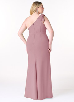 Azazie Rinna Bridesmaid Dresses Vintage Mauve Mermaid One Shoulder Stretch Crepe Dress image6