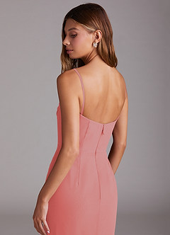 Azazie Saige Bridesmaid Dresses Coral A-Line Off the Shoulder Chiffon Convertible Dress image9
