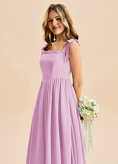 Azazie Delia Junior Abito A-Line in Chiffon Fiocco Rosa Confetto image7