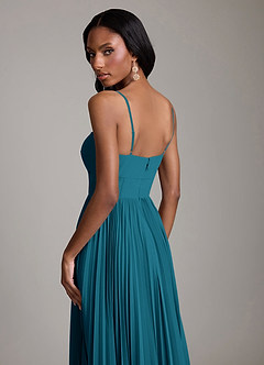 Azazie Akiko Bridesmaid Dresses Ink Blue A-Line Sweetheart Neckline Chiffon Dress image6