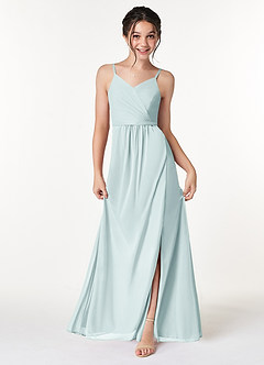 Azazie Luxy Junior Mist Pleated Mesh Dress image1
