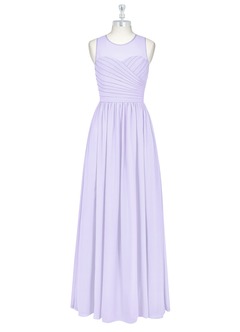 Azazie Nina Brautjungfernkleider A-Linie Plissee Chiffon Kleid Flieder image6
