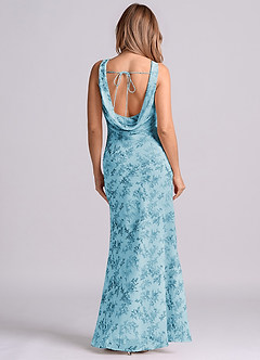 Azazie Rylina 신부 들러리 드레스 인어 주름진 쉬폰 바닥 길이 드레스 image6