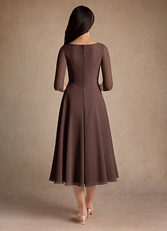 Azazie Durant Kleider für die Brautmutter A-Linie Plissee Chiffon Kleid Ganache image3