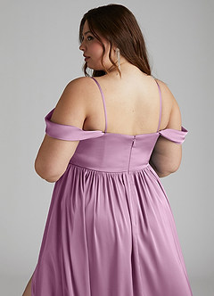 Azazie Morana Brautjungfernkleider Wandelbar A-Linie Schulterfrei Stretch-Satin Kleid Blauregen image16