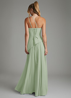 Azazie Holly Bridesmaid Dresses Dusty Sage A-Line Corset Chiffon Dress image2