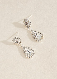 front Shiny Drop Shaped Rhinestone Jewelry Set
