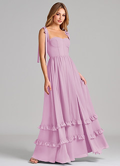 Azazie Anastacia Bridesmaid Dresses Candy Pink A-Line Sweetheart Neckline Chiffon Dress image4
