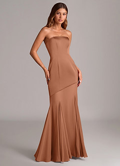 Azazie Uma Bridesmaid Dresses Bronzer Mermaid Strapless Chiffon Convertible Dress image3