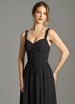 Azazie Porscha 신부 들러리 드레스 A라인 스윗하트 네크라인 쉬폰 바닥 길이 드레스 image2