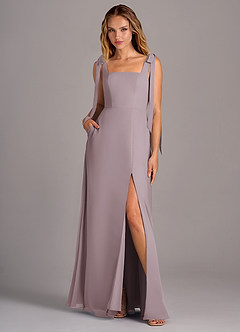 Azazie Debra Bridesmaid Dresses Dusk A-Line with Pockets Chiffon Convertible Dress image1