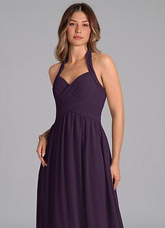 Azazie Darlyn Brudtärnklänningar Klänning av A-Linje i Chiffong Sweetheart halsringning Plommon image7