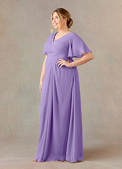 Azazie Morning Glory Mother of the Bride Dresses Tahiti A-Line V-Neck Ruched Chiffon Dress image7